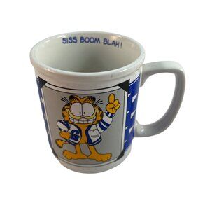 Garfield Coffee Mug Siss Boom Blah! Blue Vintage 1978 Enesco Letter Sweater Jkt